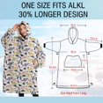 thumbnail image 4 of Oversized Wearable Blanket Hoodie,Butterfly Colorful Moth Pattern Sherpa Blanket Hoodie with Super Pockets,Super Warm Fuzzy Pullover for Women & Men, 4 of 6