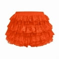 thumbnail image 4 of Women Y2K Lace Multi-Layered Bloomers, Ruffle Shorts, Short Pumpkin Pants, Elastic Waist Sweet Pettipants Orange Red L, 4 of 5