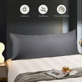 thumbnail image 4 of SORMAG Body Pillow Case Cover Bamboo Cooling Body Pillow Cover for Hot Sleepers and Night Sweats Breathable & Silky Soft Full Long Pillow Case (Dark Grey,1 Pack,20x54 inches), 4 of 9