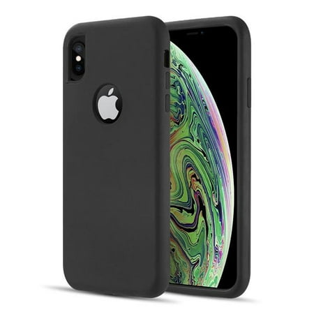 iPhone TCAIPXS-DMX-BKBK The Dual Max Series 2 Tone TPU PC Cover Hybrid Protection Case for Iphohe XS & X - Black &
