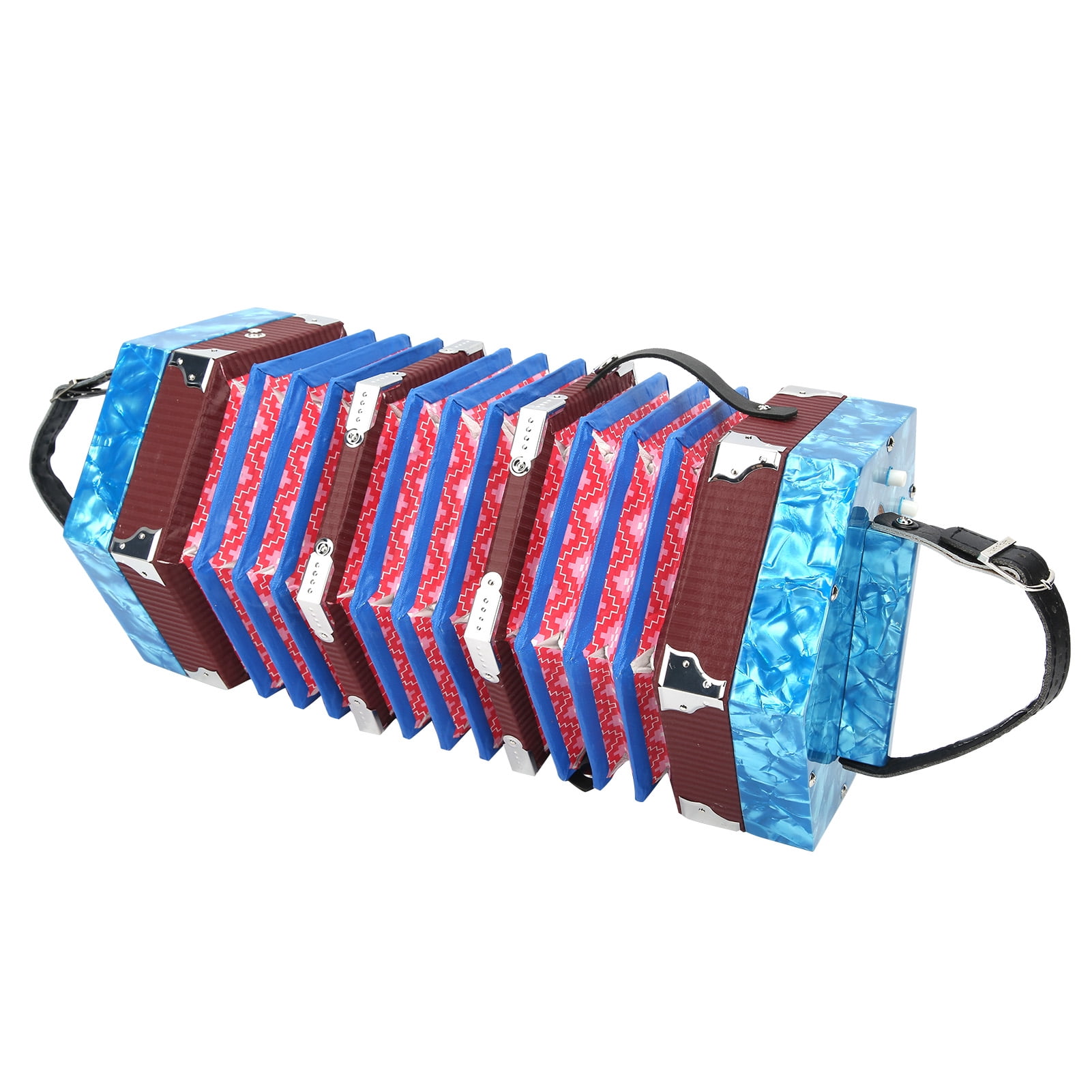 Concertina Accordion Portable Professional for Adults Musical Instrument SuppliesSky Blue