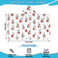 thumbnail image 2 of Cow and Strawberry White Pattern Hooded Bath Towel Wrap for Teens Ages 3 To 12, Soft Lightweight Quick Dry Microfiber Bath Beach Pool, 50"x30", 2 of 6