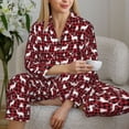 thumbnail image 6 of Daiia Christmas And New Year for Women's Long-Sleeved Pajama Set – Soft & Comfortable Sleepwear Button-Up Pajamas Cozy Lounge Wear-Medium, 6 of 7