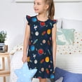 thumbnail image 4 of Fotbe Space Cartoon Vestido de Dormir para Niñas de 3 a 10 Años, Mangas Cortas, Estilo Princesa, Pijama Camisón con Mangas Voladas-Small, 4 of 6