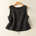 thumbnail image 1 of mfyjkho Camisetas Sin Mangas Para Mujer, Camisola De Mujer De Imitación De Lino Y Botones Con Cuello Redondo Plisado Sin Mangas Vestidos Maxi Para Mujer Xxl, 1 of 9