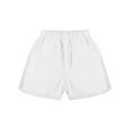 thumbnail image 6 of Rswnyirn Kids Girls Straight Leg Denim Shorts High Waist Boyfirend Style Raw Hem Loose Fit Jean White 120, 6 of 7