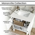 thumbnail image 6 of Hanover Manorville 31'' Vanity Cabinet with Sink Combo for Bathroom, Powder Room | Pre-Assembled Cabinet | Artificial Stone Marble Countertop, White Cabinet | HANVN0101-31-1WH, 6 of 12