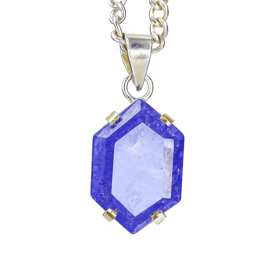 Natural Purple Sapphire 30.9 Ct Fancy Cut 925 Sterling Silver CERTIFIED Pendant