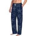 thumbnail image 2 of Balery Men'S Snowflake Dark Blue Pants,Sleepwear Pants,Pajama Pants,Pj Bottoms Drawstring And Pockets-X-Large, 2 of 9