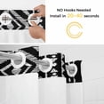 thumbnail image 5 of Black Boho Geometric No Hook Shower Curtain Waterproof, Bathroom Curtains with Snap in Liners and See Through Top Window, Vintage Southwestern Stripes Hotel Style Bathtub Curtains Shower 72"Wx96"L, 5 of 8