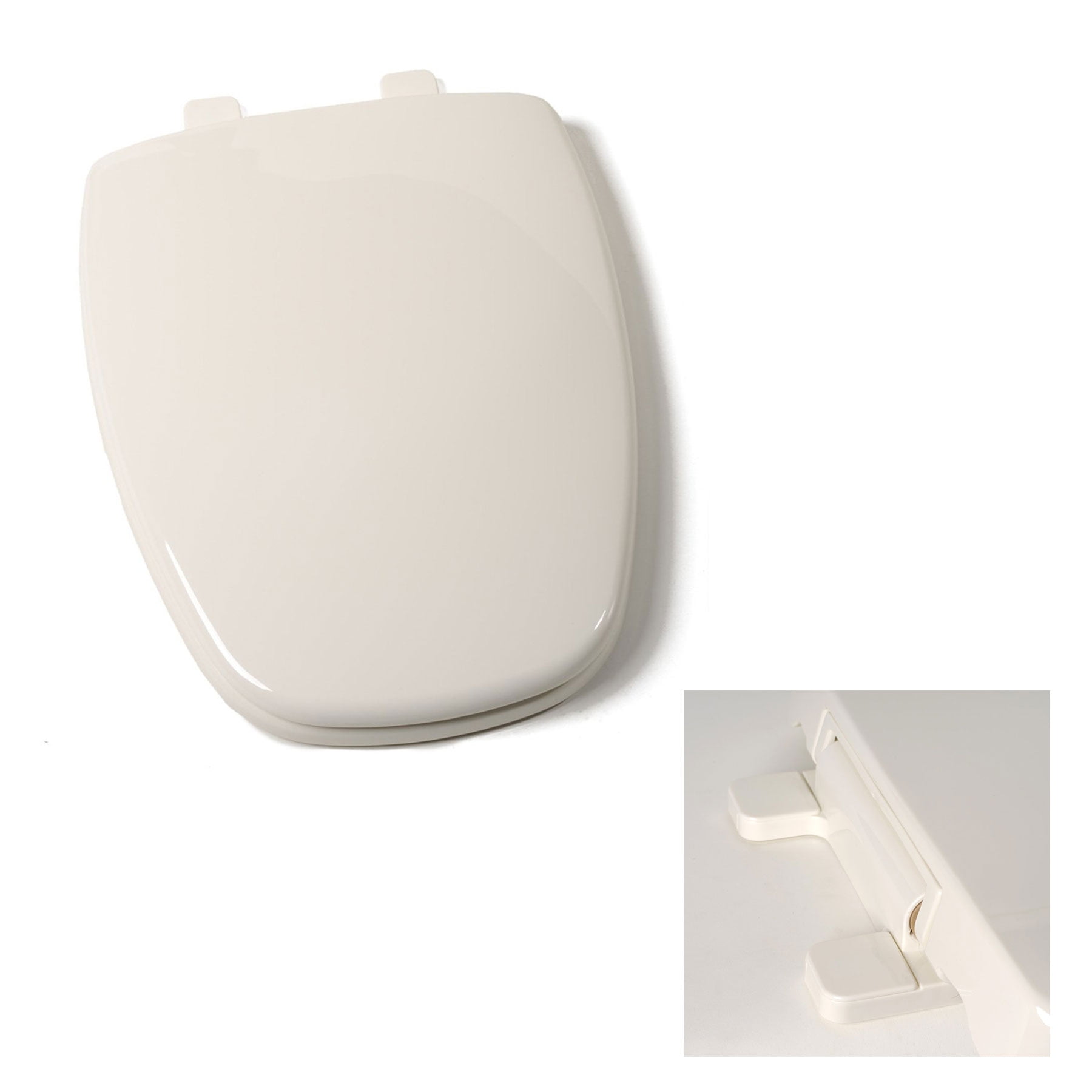 Soft Close Toilet Seat Square Top Fixing Hinges Quick Release Fitting White Slow 