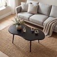 thumbnail image 3 of Giantex Cloud Coffee Table, Modern Irregular Easy Assembly Center Table, Tea Table, Black, 3 of 9