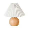 thumbnail image 3 of KUNJOULAM Small Pleated Table Lamp, Modern Bedside Nightstand Lamp with Beige Lampshade, Metal Base Cute Lamp for Bedroom, Living Room,  Dorm, Use E12 Bulb, 3 of 8