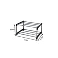thumbnail image 3 of Mainstays 2-Tier Black and Silver Shoe Rack for Shoe Storage with Iron Poles & Plastic Connectors, Holds up to 4 Pairs, 3 of 11