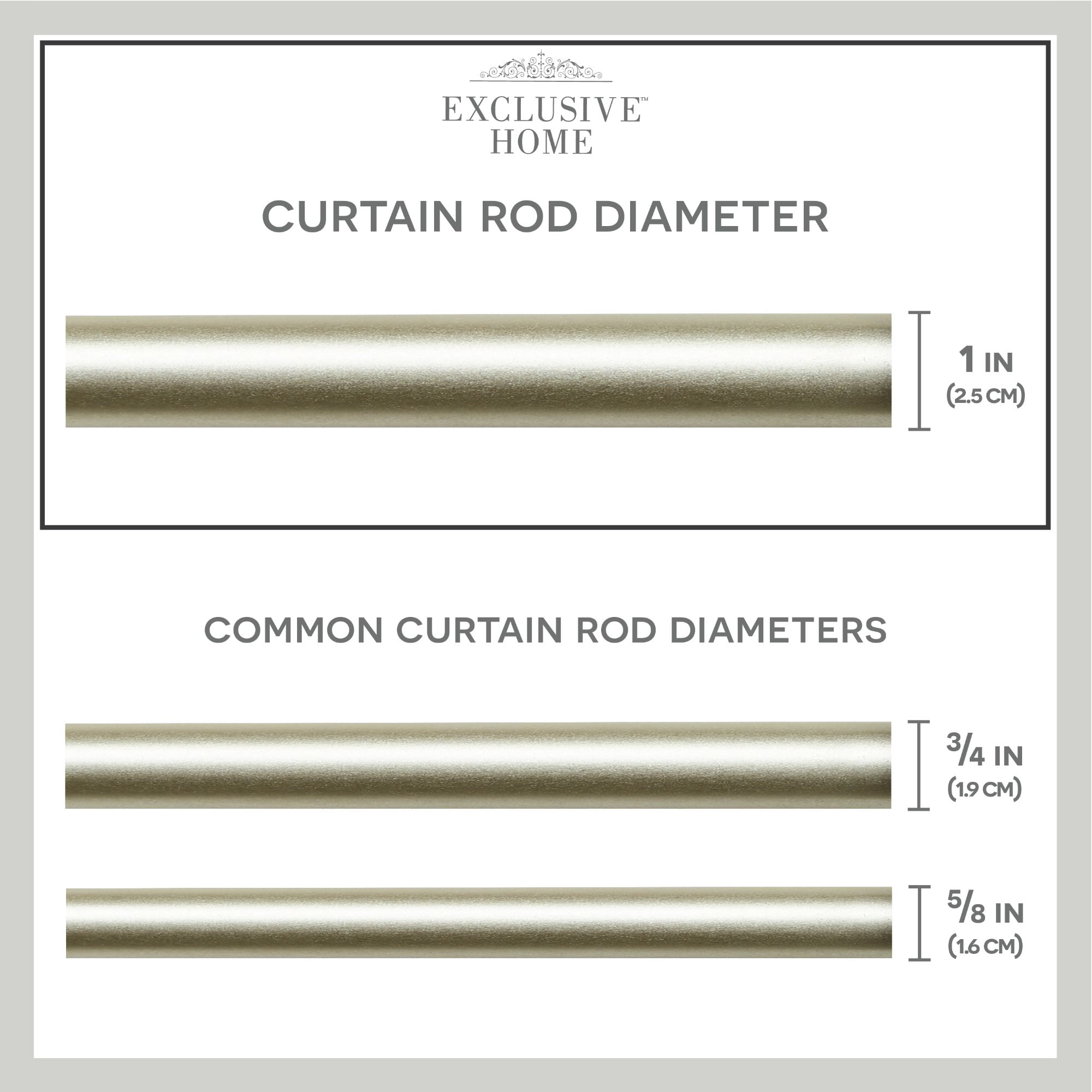 Exclusive Home Hyde Wrap Around Curtain Rod, Matte Silver, Adjustable 36"-72"