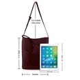thumbnail image 5 of Women PU Leather Bucket Tote Shoulder Bag Handbag Purse with Small Bag, 5 of 5
