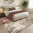 thumbnail image 2 of KoshiMe Area Rug 8'x10', Washable Non-Slip Modern Neutral Abstract Rugs for Living Room, Soft Stain Resistant Low Pile Carpet for Dining Room Office, Red Brown, 2 of 8