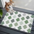 thumbnail image 3 of Green Geometric Entryway Rug 2'x3'&nbsp; Non Slip Front Door Mats, Vintage Moroccan Rhombic Bohemia Gray Entrance Rugs Indoor Outdoor Carpet, Washable Floor Mats Small Area Rug for Bedroom Kitchen, 3 of 8