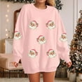 thumbnail image 2 of TTUHYWXI Women Sparkle Sequin Christmas Sweatshirt Santa Graphic Crewneck Sweater Long Sleeve Xmas Pullover Tops (Pink, S), 2 of 8