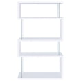 thumbnail image 6 of Emelle 63-inch 4-shelf Glass Panel Bookshelf White, 6 of 9