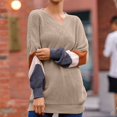 thumbnail image 2 of MYAOYI Womens Color Block Sleeve V Neck Sweater Oversized Knit Pullover, 2 of 8