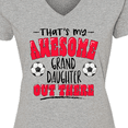 thumbnail image 4 of Inktastic That's My Awesome Granddaughter out There with Soccer Balls Women's V-Neck T-Shirt, 4 of 5