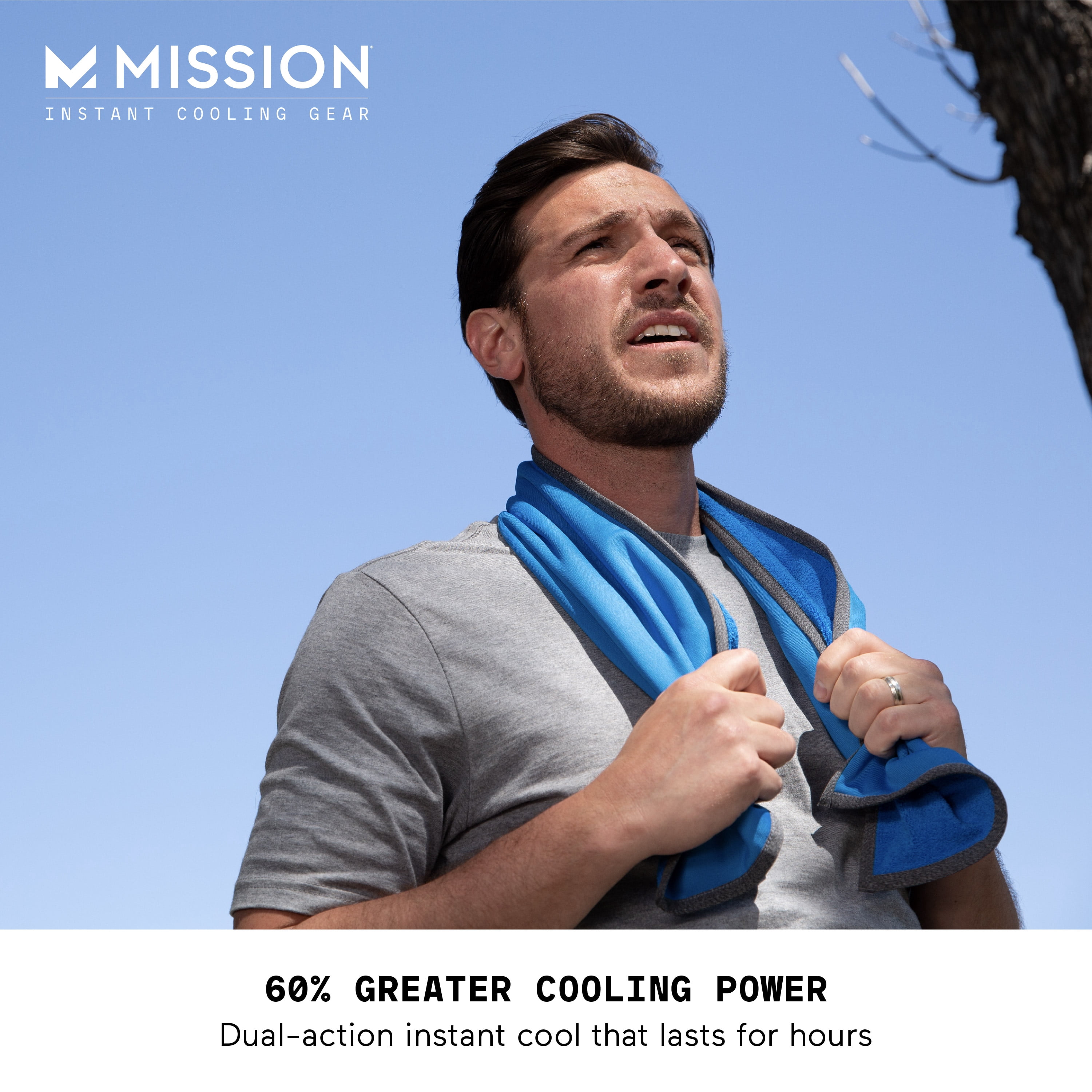 MISSION Cooling DuoMax Towel Dual Sided Sports Towel, Black