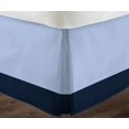 thumbnail image 3 of D.N.G. BEDDINGS 1 Piece Split Corner Two Tone Tailored Bed Skirt, King Size 6 Inch Deep Pocket, 800 Thread Count, 100% Egyptian Cotton, Solid Light Blue/Navy Color., 3 of 3