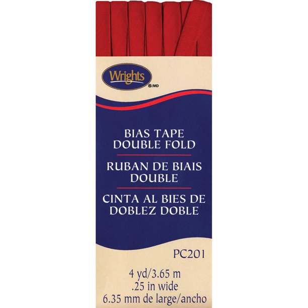 Double Fold Bias Tape 1/4"X4ydRed
