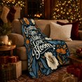 thumbnail image 3 of Grandma You Make Love Bloom Quote, Warm Floral Style for Grandmothers, Blue Garden Flower Motif and Mother's Day Gift, Cozy Flannel Blanket for Living Room and Bedroom, Home Decor, 3 of 9