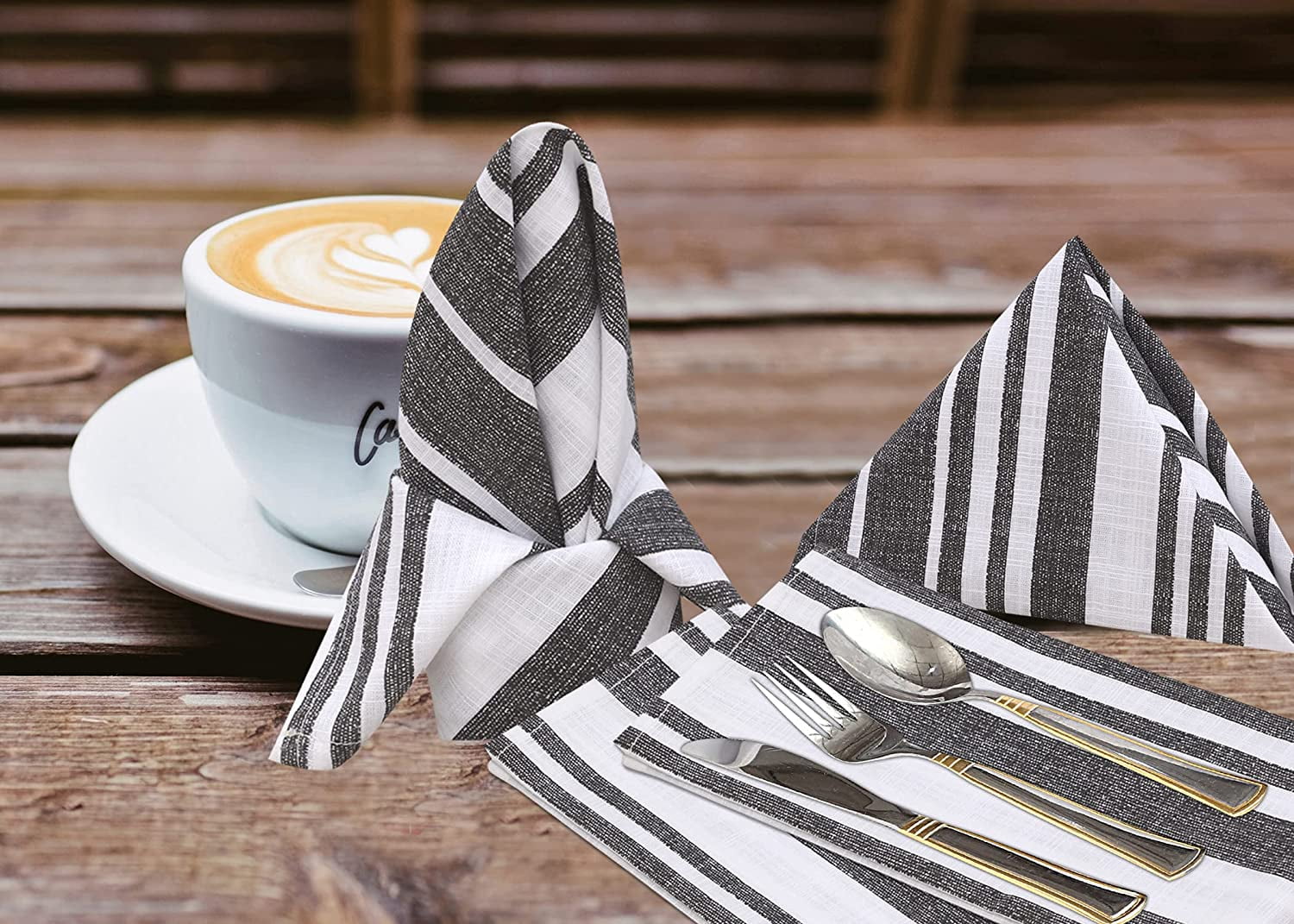 Ruvanti Kitchen Cloth Napkins 12 Pack 100 Cotton 20 by 20 Inch Grey