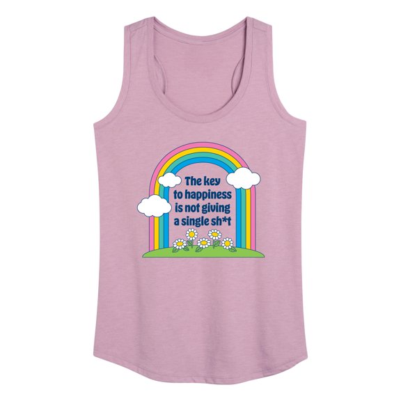 Instant Message - Inspirational - The key to happiness is not giving a single sh*t - Women's Racerback Tank Top