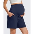 thumbnail image 6 of G4Free EverGoing Maternity Athletic Shorts with Pockets Over The Belly Drawstring Casual Pregnancy Shorts Yoga Workout, 6 of 8