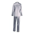 thumbnail image 6 of Silk Satin Pajamas Set Women Two Piece Nightwear Long Sleeve Sleepwear Soft Loungewear Pjs Set Silver 4XL, 6 of 9