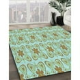 thumbnail image 3 of Ahgly Company Machine Washable Indoor Rectangle Transitional Aquamarine Green Area Rugs, 7' x 9', 3 of 7