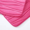 2 Piece Swirls Design Embossed Solid Color Memory Foam Soft Bathroom