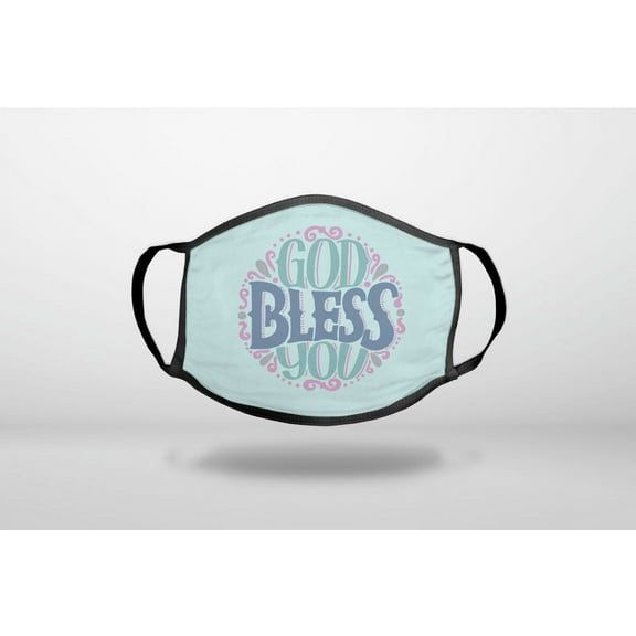 God Bless You - Circle Floral - 3-Ply Reusable Soft Cloth Face Covering, Unisex, Cotton Inner Layer