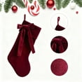 thumbnail image 2 of Bow Christmas Stockings, 18.9 inches Coquette Velvet Christmas Stocking Hanging Xmas Tree Decor for Fireplace Holiday Festival Party Ornament, 2 of 5