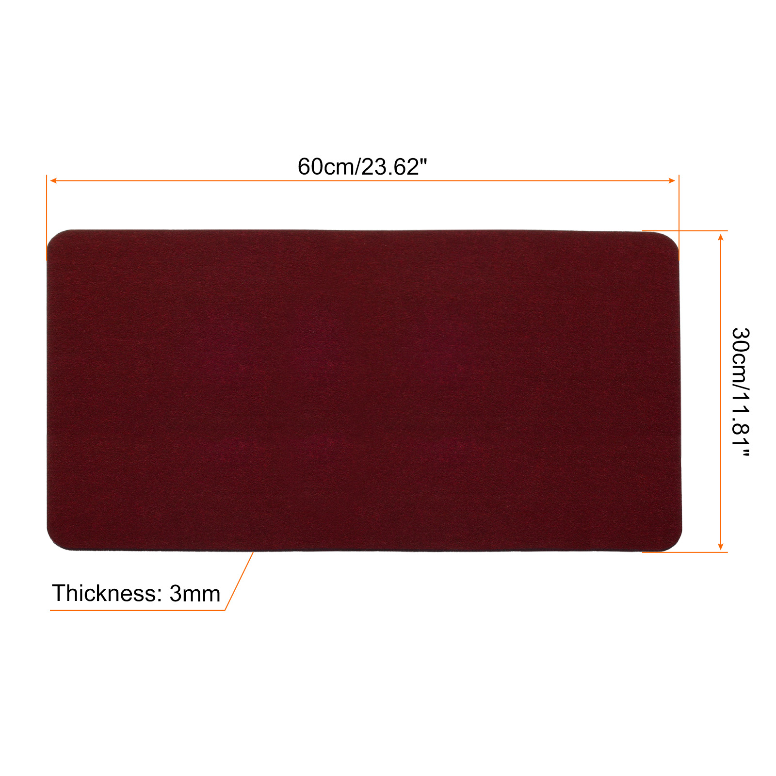 Unique Bargains Desk Mat Protector, Felt Dual Side Mouse Pad Writing Red 30x60