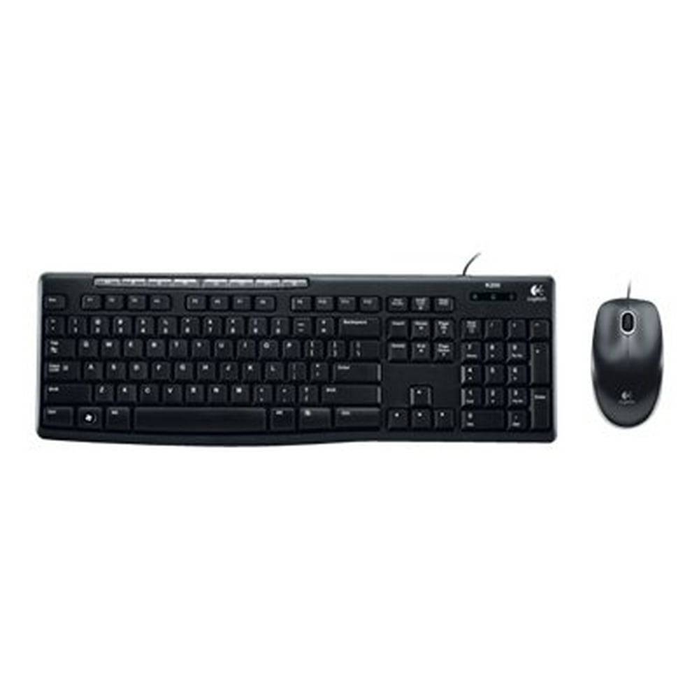 Logitech MK200 Media Combo, Keyboard/Mouse, Wired, USB, Black Walmart