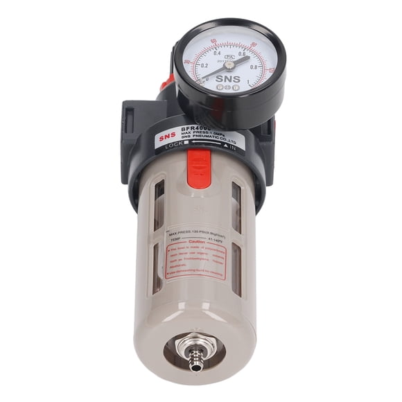 BFR4000 Pneumatic Air Filter Kit with G1/2 Interface - Aluminum Alloy & Brass Construction, 0-1MPa Pressure Regulation, 1.0MPA Max Adjusting Pressure, 40μm Filtration, 60ml Water Cup, Reusable Brass