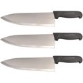 thumbnail image 1 of Cozzini Cutlery Imports 10" Chef Knife Choose Your Color - Razor Sharp Commercial Kitchen Cutlery - Cook's Knives (3 Pack - Black), 1 of 1