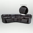 thumbnail image 5 of 108" Leather Reclining Sectional, 3 Power Recliners, Adjustable Lumbar Support & Headrest, USB & USB-C Port, 5 of 8