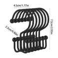 thumbnail image 4 of FEOLGEHLY Shower Curtain Hooks, 12 Pcs Shower Curtain Rings, Stainless Steel Black Shower Curtain Hooks, Curtain Rings Rust Proof, Smooth Sliding Anti-Drop Double Shower Rings for Curtain (Black), 4 of 6