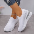 thumbnail image 6 of Miluxas Women Wide Width Breathable Walking Comfortable Slip on Sneakers,Non Slip Arch Support Slip on Shoes White 9.5(43), 6 of 9