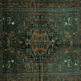 thumbnail image 1 of Ahgly Company Machine Washable Indoor Square Persian Turquoise Blue Traditional Area Rugs, 4' Square, 1 of 4