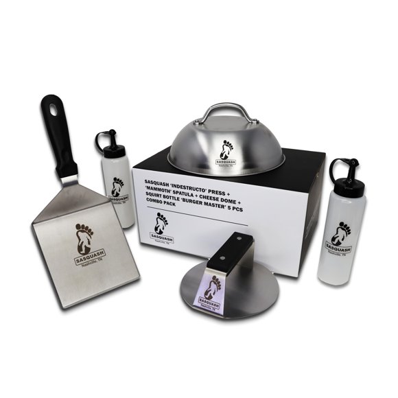 Kit de prensa para hamburguesas Burger Iron Sasquash, juego de 5 piezas