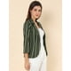 thumbnail image 4 of Blazer De Solapa Con Muescas Y Mangas 3/4 A Rayas Para Mujer Verde oscuro XS, 4 of 6
