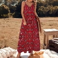 thumbnail image 3 of Bandana Style Print Sleeveless Suspender Dress Summer Fashion Casual Long Dress, 3 of 9