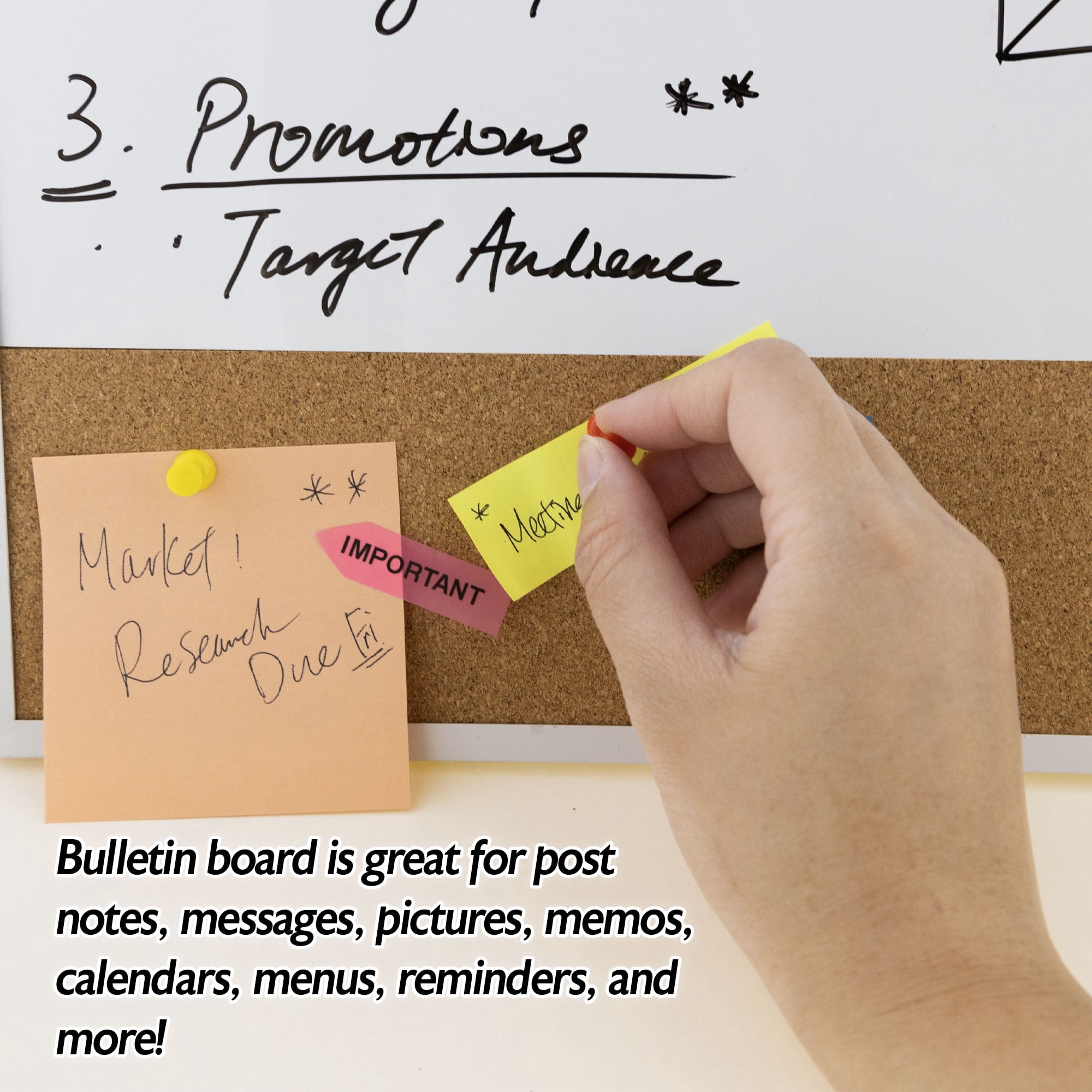 Bazic Magnetic Cork & Dry Erase Whiteboard Aluminum Frame 16" x 20" (BAZ6053)